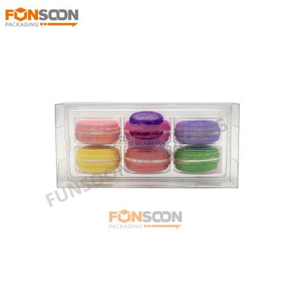 custom 6 macarons plastic packaging box