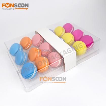 18 holes plastic macaron display box