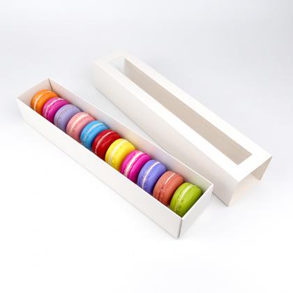 food grade paper 11 macarons long drawer box