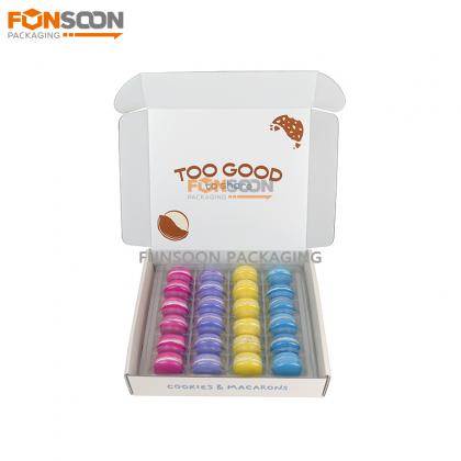 24 macarons corrugated cardboard box with inserts