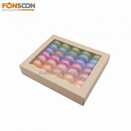 35 macarons paper box with clear window
