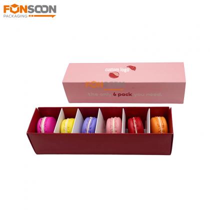 6 macaron paper drawer box with divider