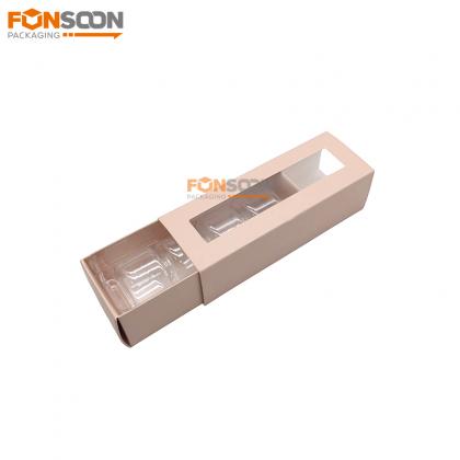 4 macarons Paper drawer box with window